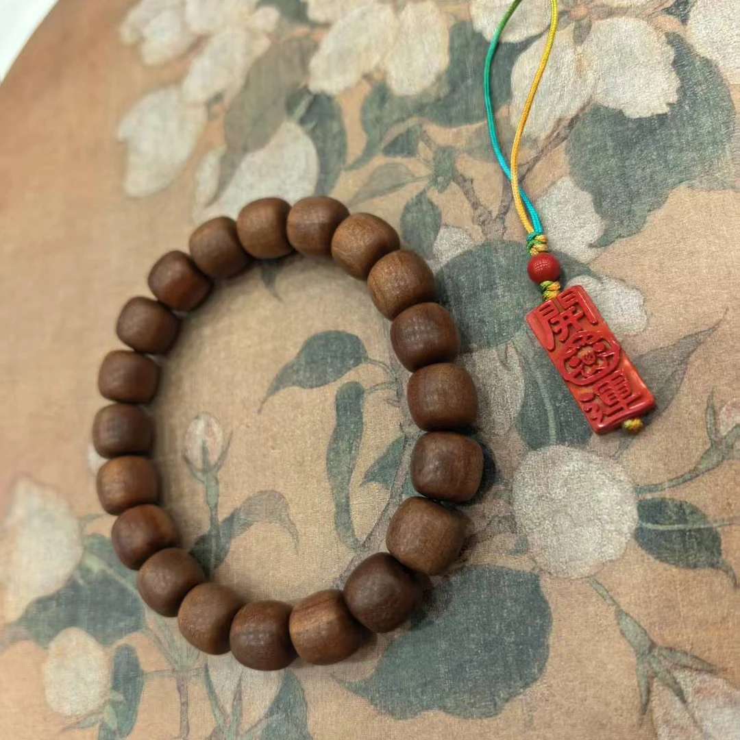 含辰砂工艺品（10m檀）朱砂手机挂DS