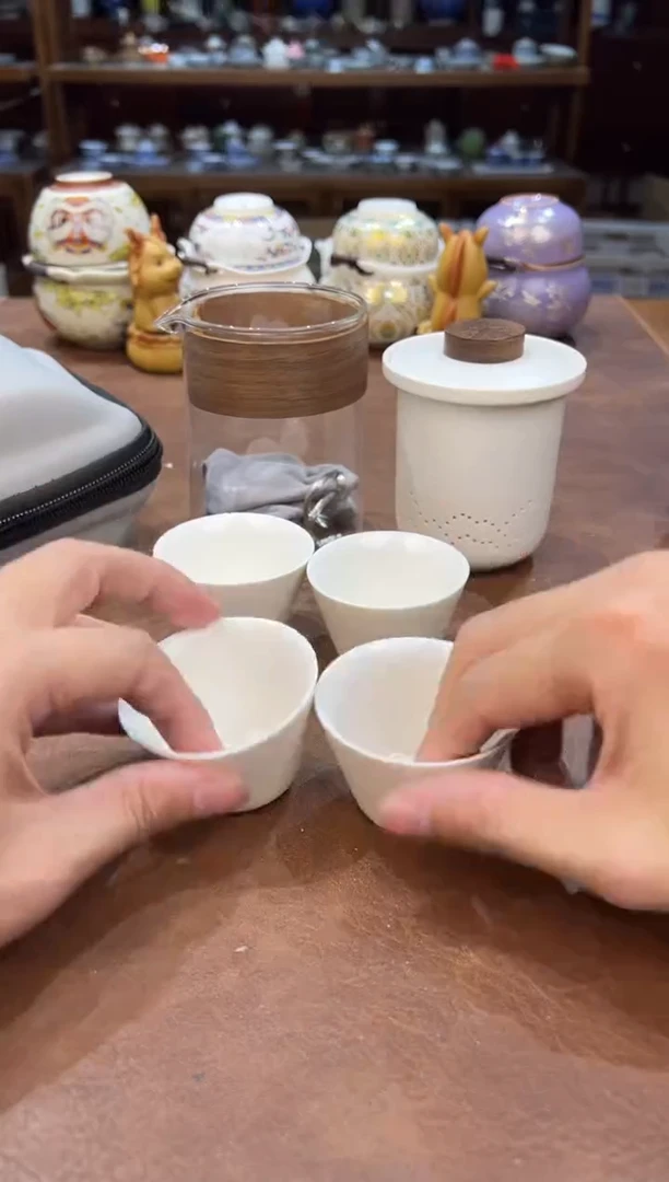 真的很便宜超好看会开片的旅行茶具