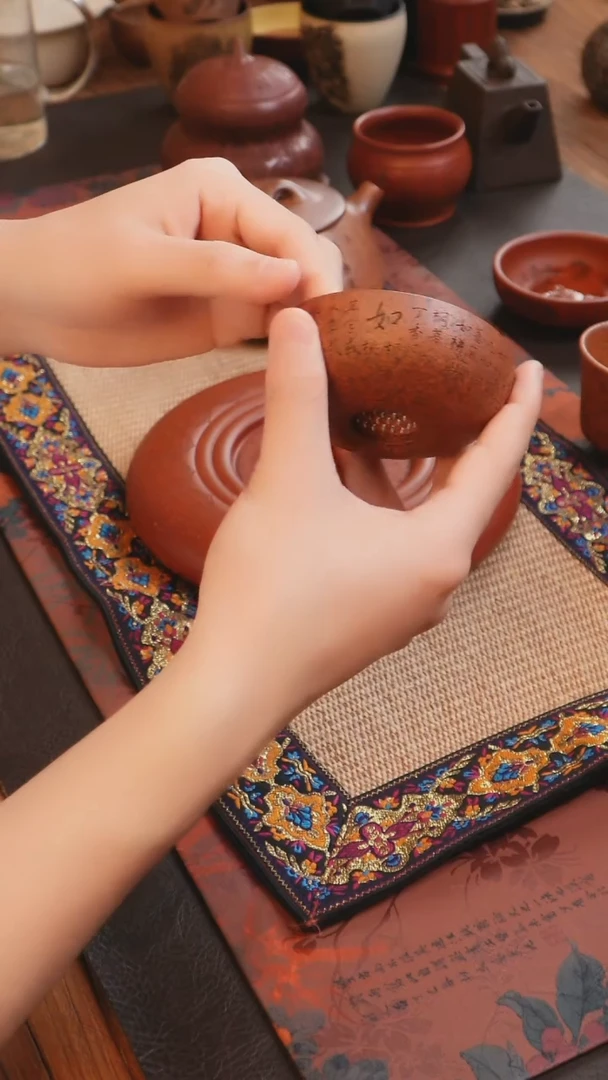 茶杯紫砂桃花泥茶漏 （限时赠杯子）