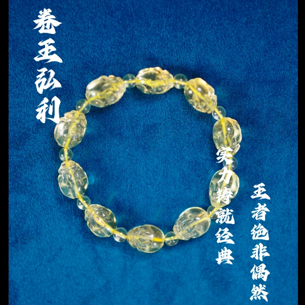 利比亚原石大师手作超净透陨石龙龟手串多样性发其一