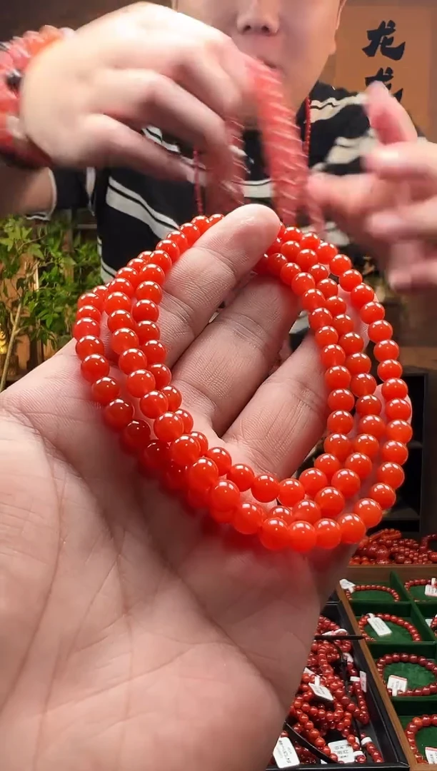 未镶嵌手链南红玛瑙朱*保山南红6m/lxa88003一物一拍