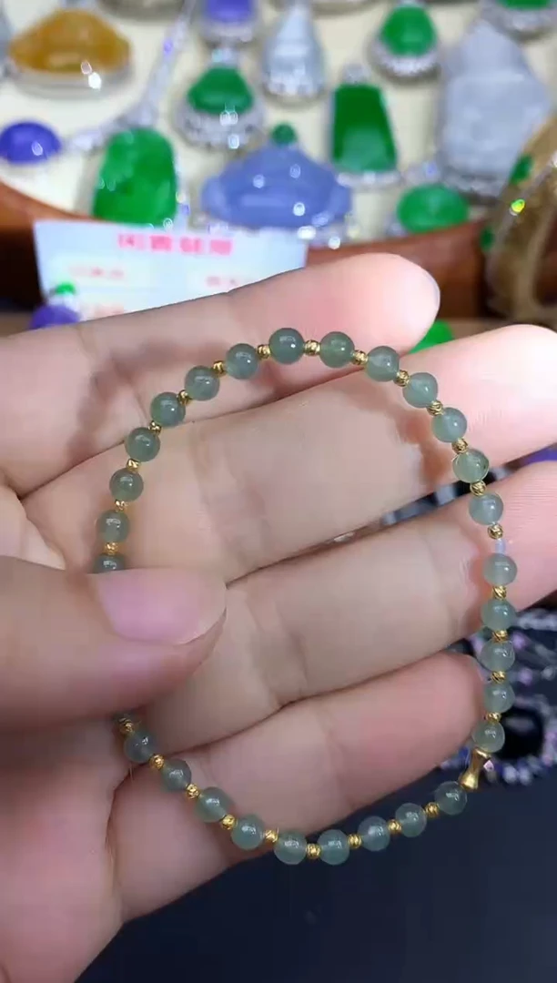 18K金镶嵌手链翡翠211-中国好珍宝