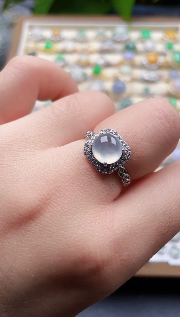 银S925镶嵌戒指翡翠82