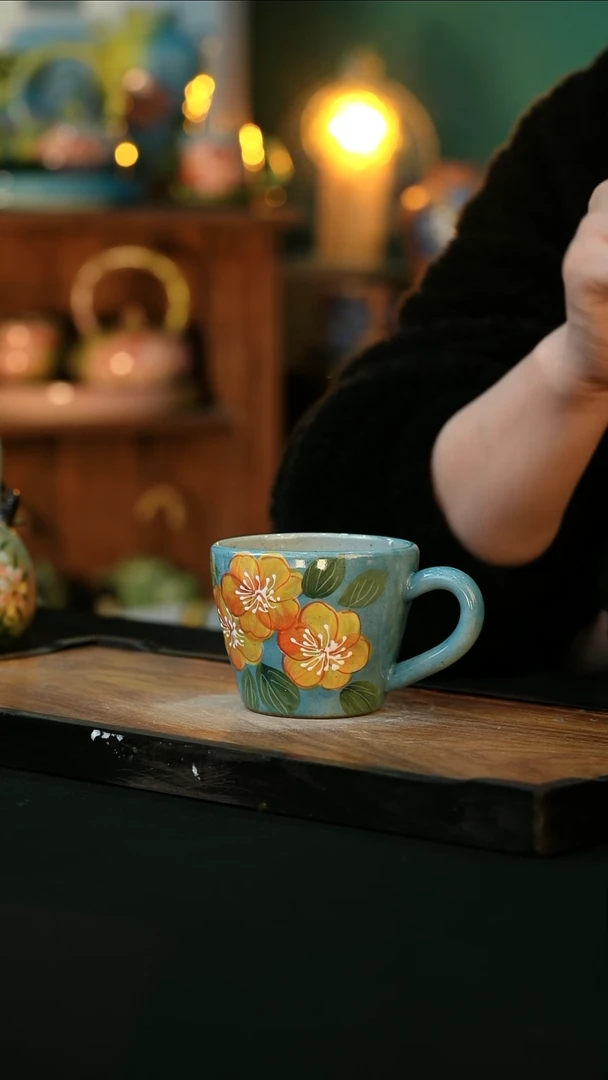 【闪购商品】杯手绘心瓷陶瓷浮力