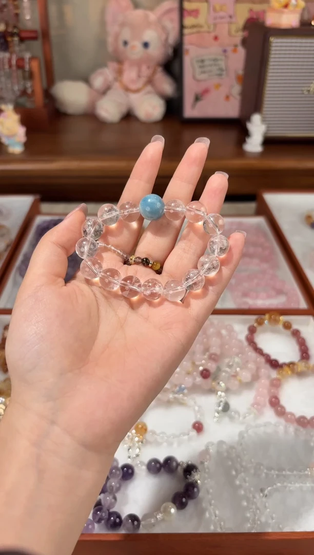 水晶手链未镶嵌【冰川】白水晶+海蓝宝
