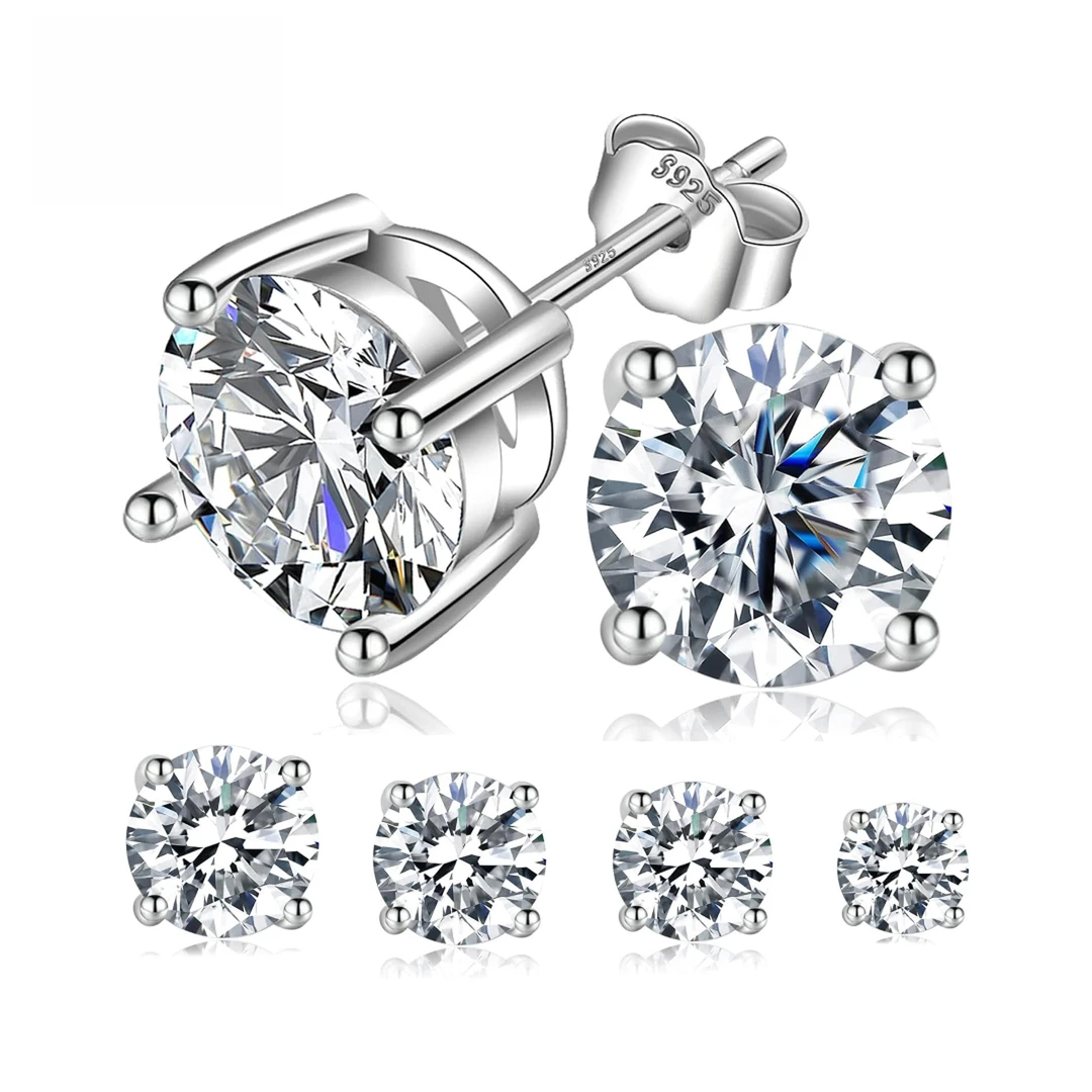 奢米欧 SHMOY 925银莫桑石耳饰 【雨姐专享】直播 四爪耳钉