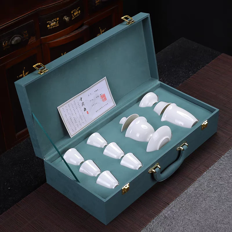 羊脂玉白瓷功夫茶具礼品套装商务活动伴手礼送客户纪念品