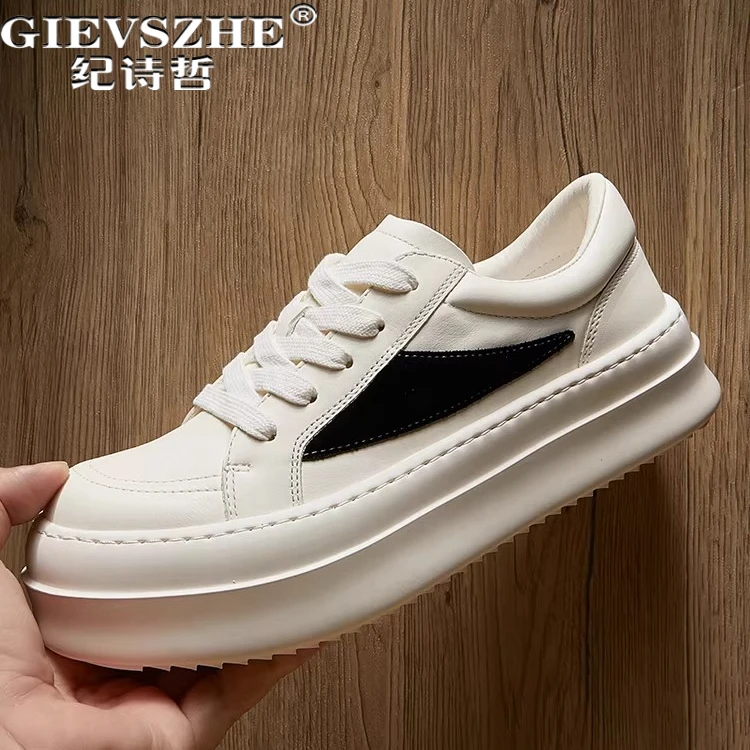 纪诗哲男鞋厚底百搭透气运动鞋子男款潮流时尚休闲鞋轻便简约板鞋