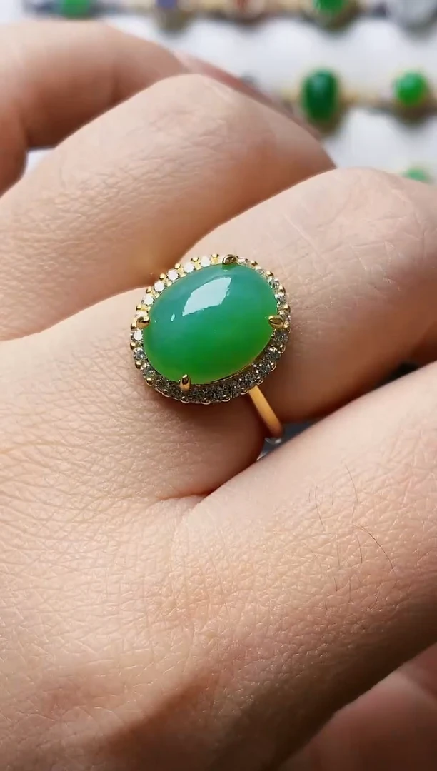 银S925镶嵌戒指翡翠0548