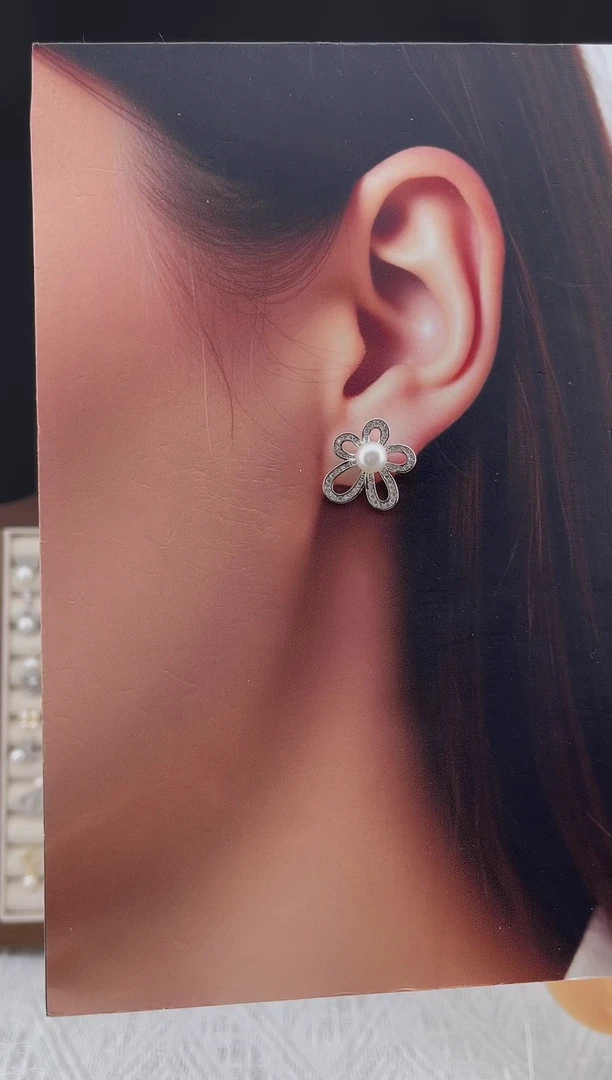 合金耳饰淡水珍珠19