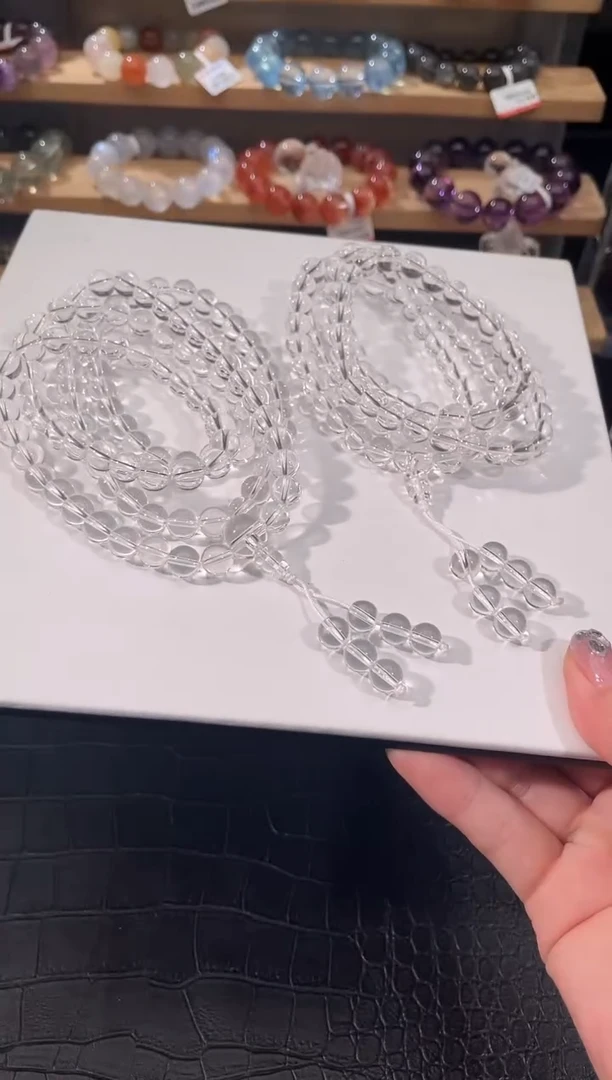 水晶手链未镶嵌白水晶108项链8mm多样性发一