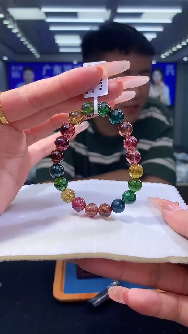 手链未镶嵌碧玺彩虹碧玺单圈9x
