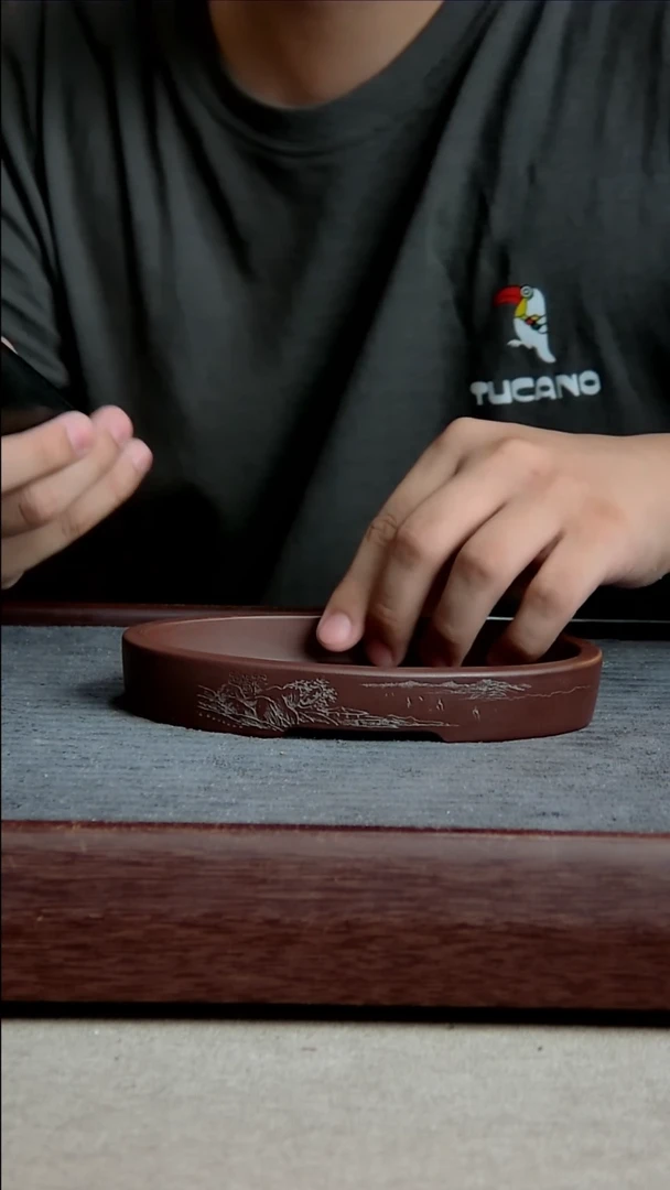 紫砂花盆14.5*9.5*1.5内径紫砂花盆