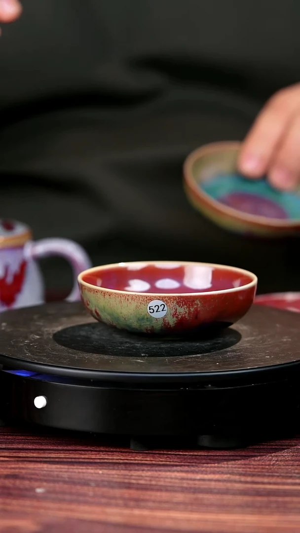 522#盼龙窑一级品原矿钧瓷半月普洱杯