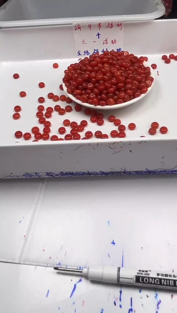 南红玛瑙未镶嵌颈饰x1366满肉南红算盘8*4mm30颗