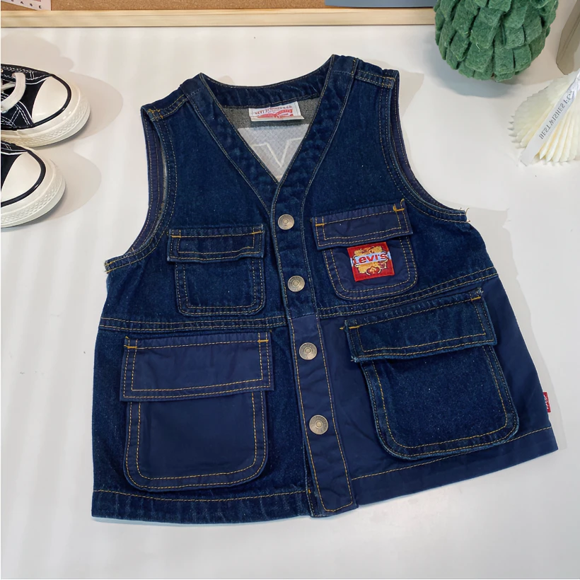 Levi's李维斯春秋时尚休闲女童男童装休闲牛仔马甲H414