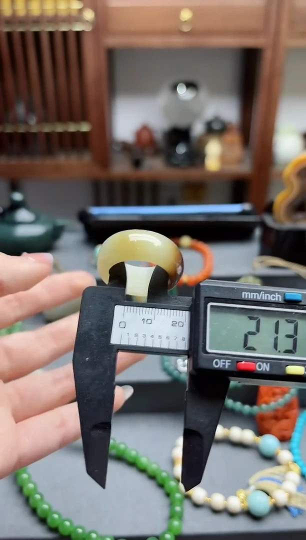 【闪购商品】和田玉指环未镶嵌糖料指环23-24号 BDD