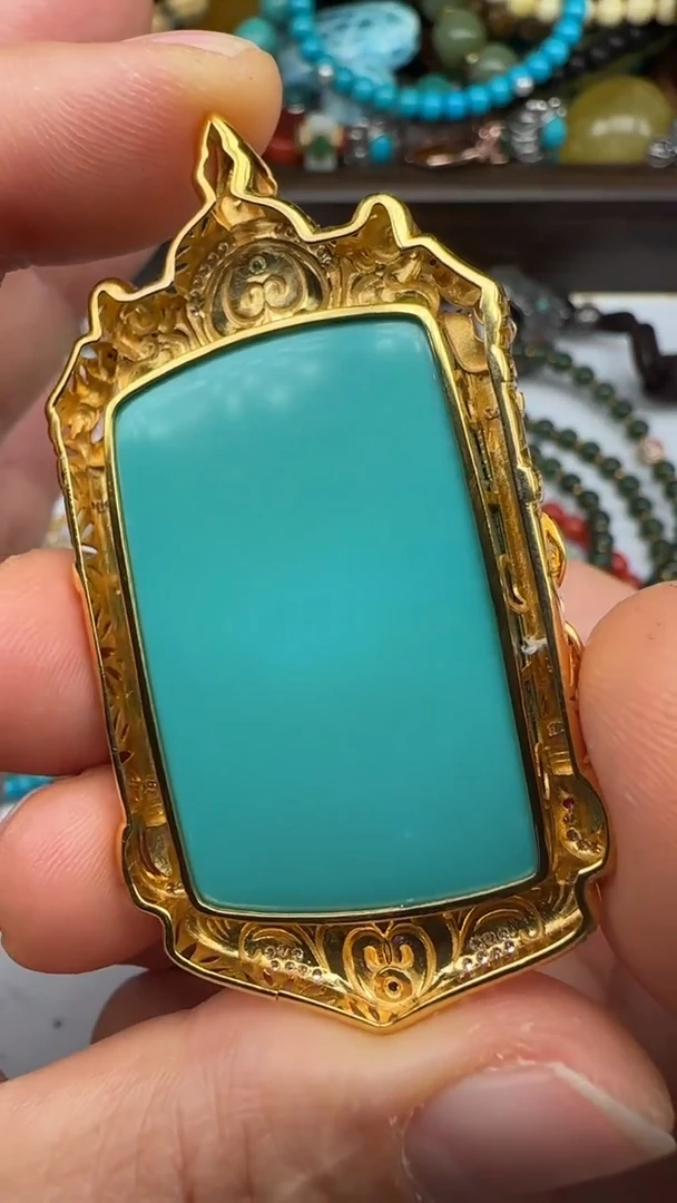 18K金镶嵌绿松石行v计划结核