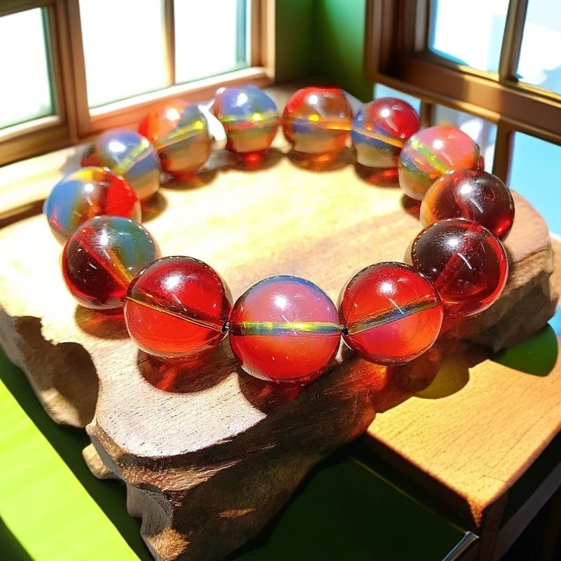 【云飞珠宝】天然墨西哥红蓝珀手串16MM女款男士时尚女士情侣彩色