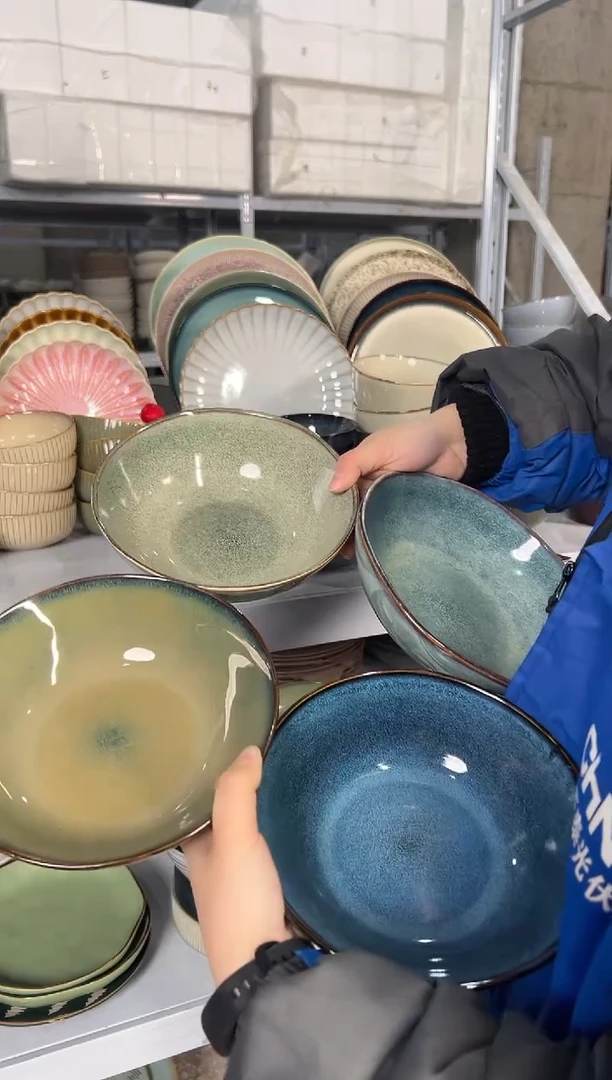 陶瓷外贸尾货瑕疵满20包邮X4 菜碗组合