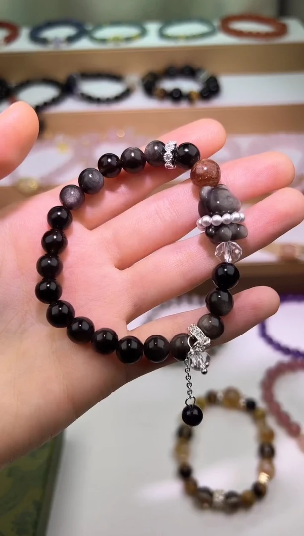 【闪购商品】黑曜岩手串未镶嵌手串