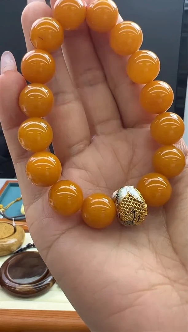 【闪购商品】琥珀手链未镶嵌12秒拍号