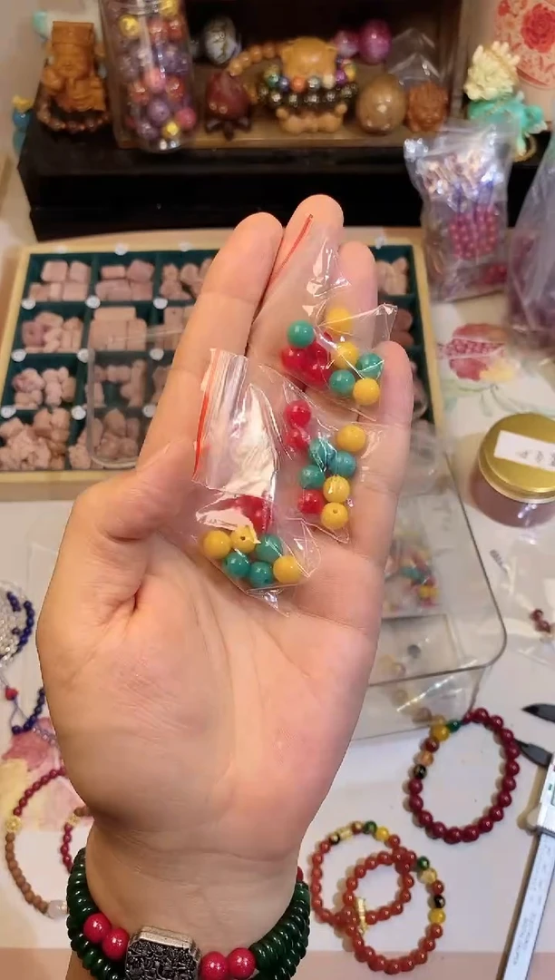 玛瑙/玉髓手链合金拍1发3包红绿灯