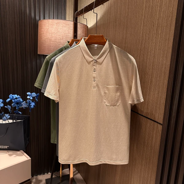 【自然空调 轻薄透气】2025夏季男士纯色百搭薄款翻领短袖POLO衫