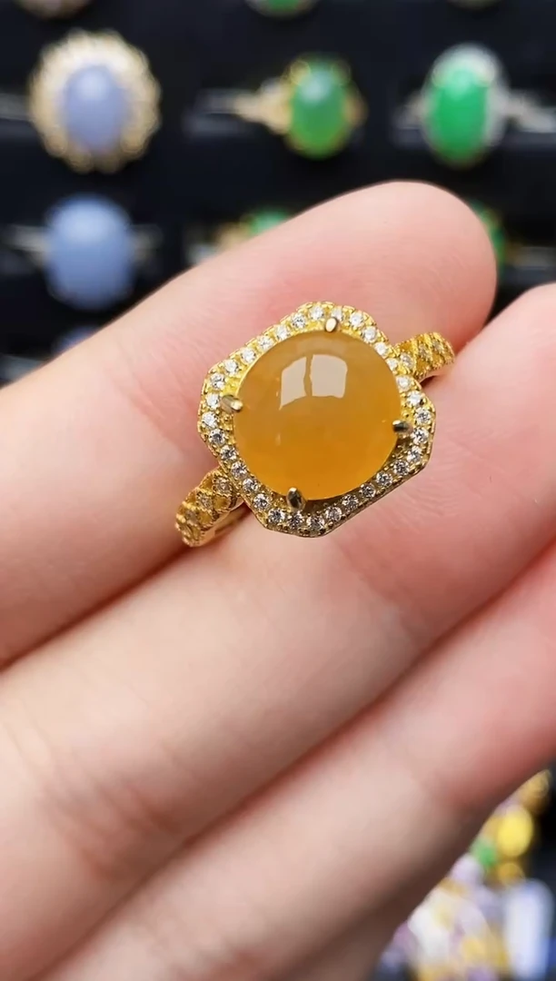 银S925镶嵌戒指翡翠4220