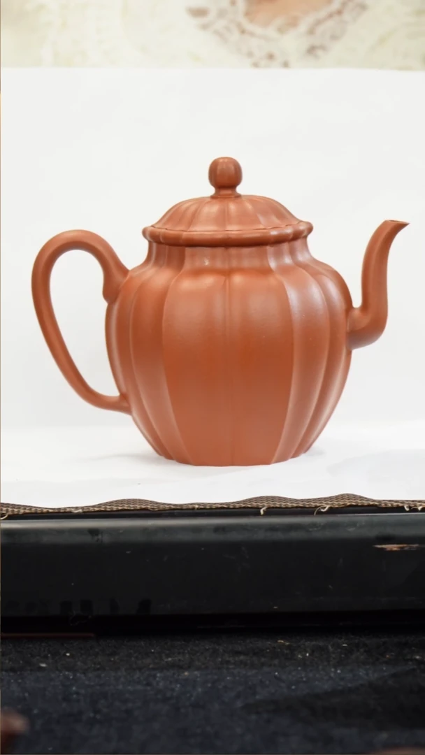 茶壶紫砂生砂朱泥筋纹银台醉客300