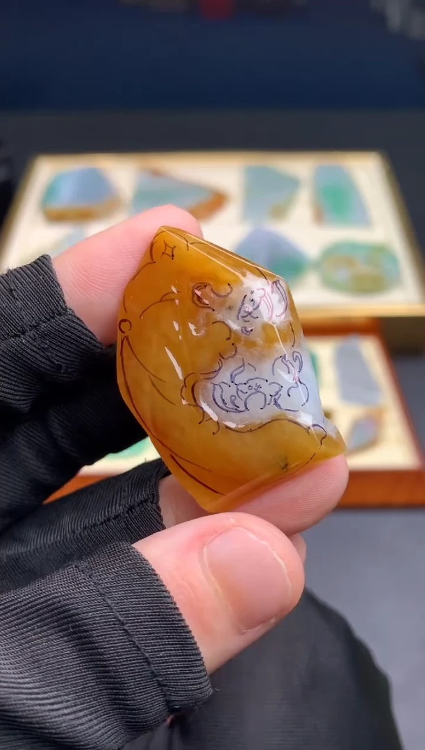定制翡翠未镶嵌豆**?天然翡翠裸石 （含工费）