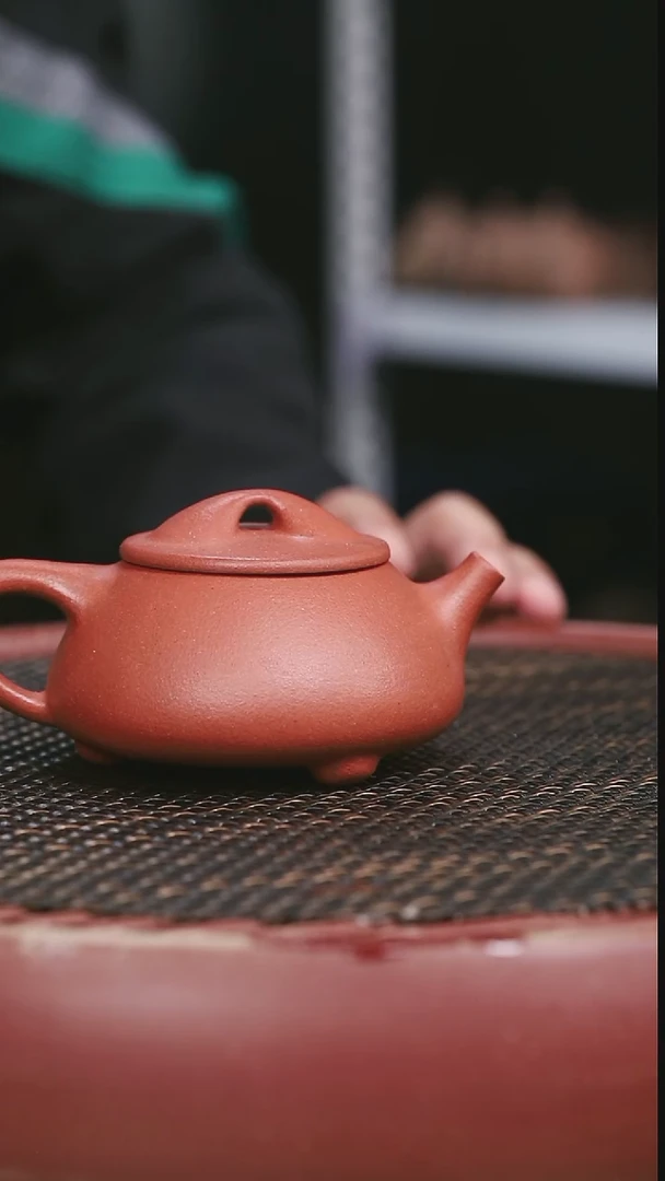 茶壶紫砂7号大红泥景州石瓢190CC