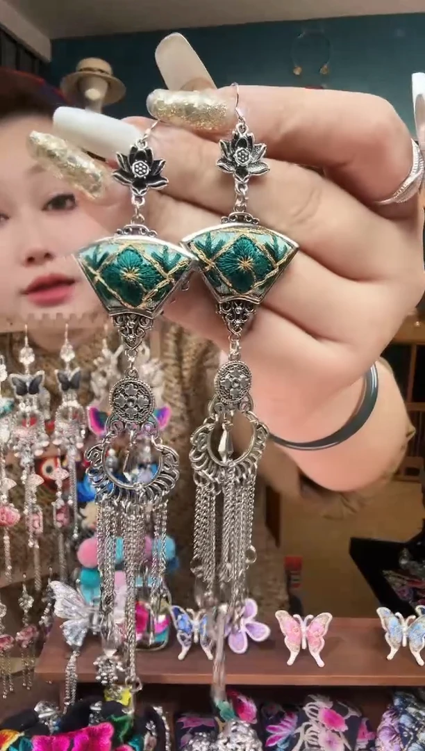 刺绣纯手工民族风刺绣耳环