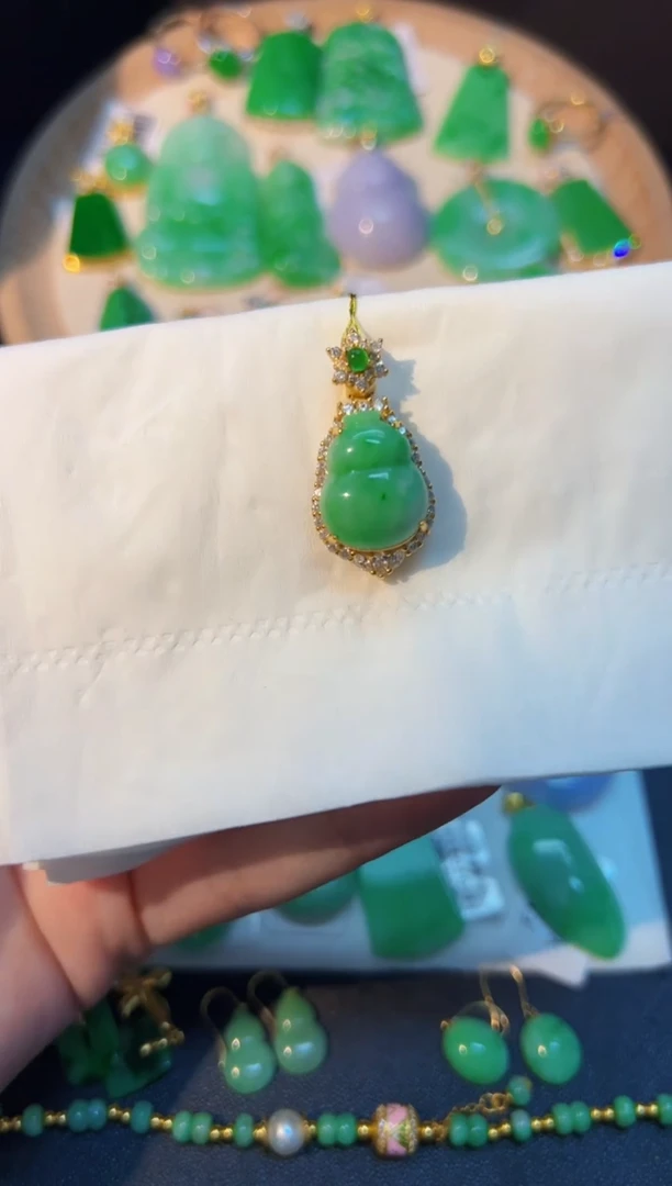 【闪购商品】翡翠颈饰银S925镶嵌Y翡翠/支持复检/一件