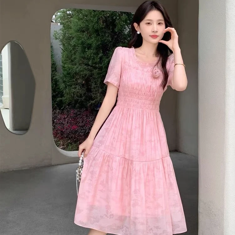 编码A111-A120#2025年新款气质减龄百搭中长款连衣裙套装新中式