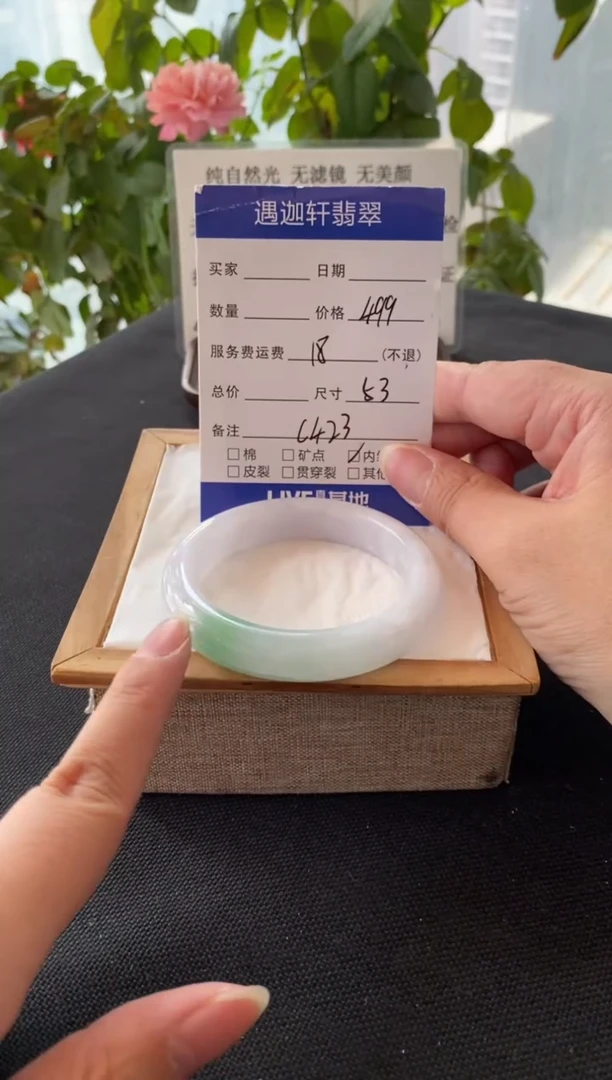 未镶嵌手镯翡翠52.8圈口 C423编码