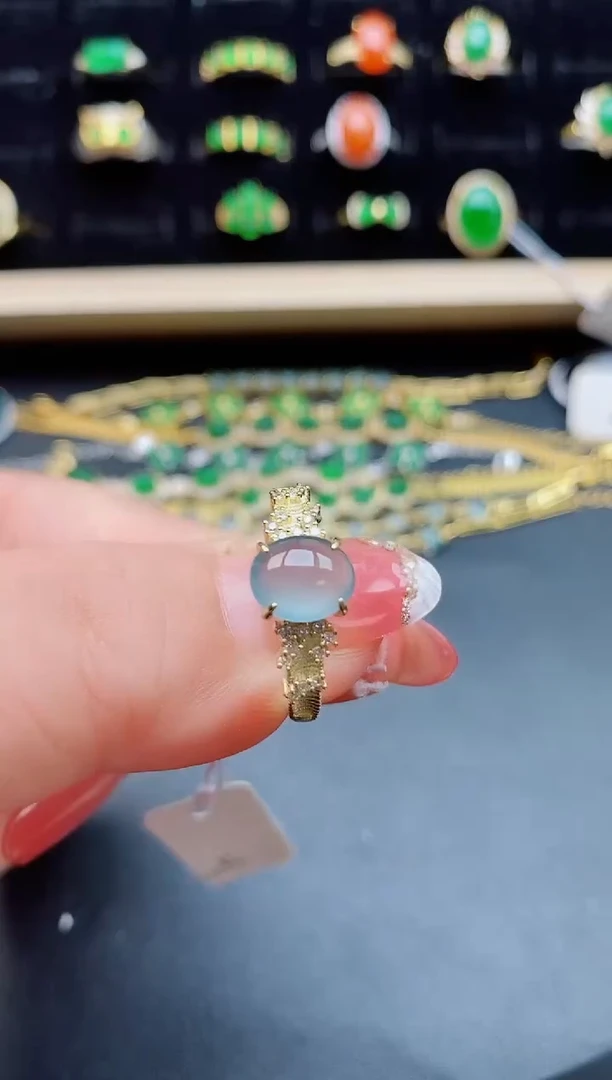 【闪购商品】翡翠戒指银S925镶嵌12121