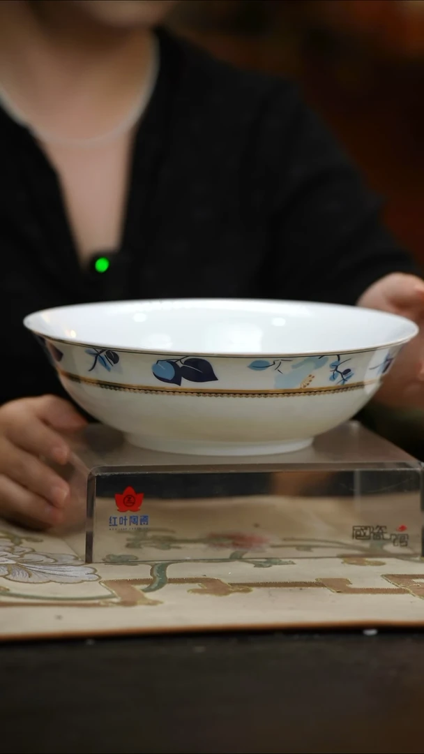 瓷1个微瑕花语9英寸斗碗