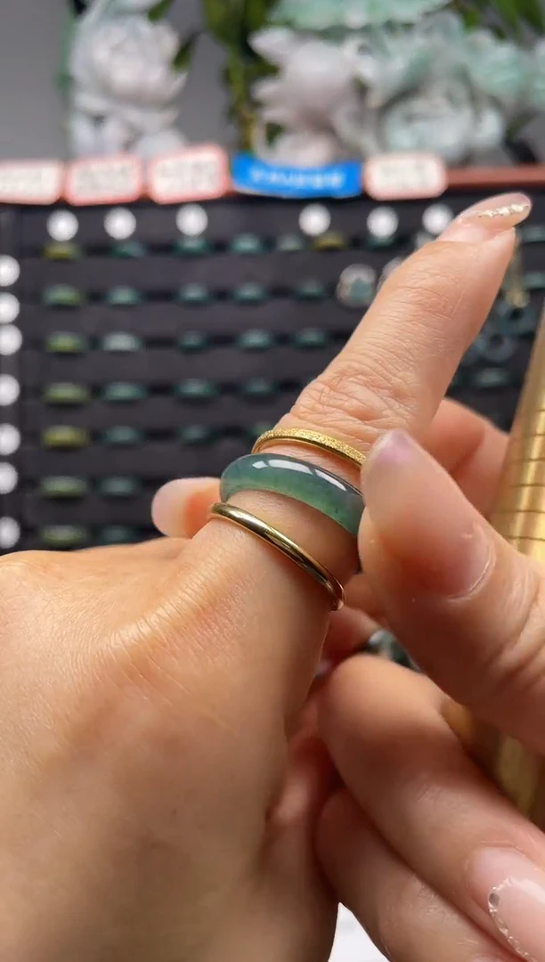 未镶嵌戒指翡翠17*5503