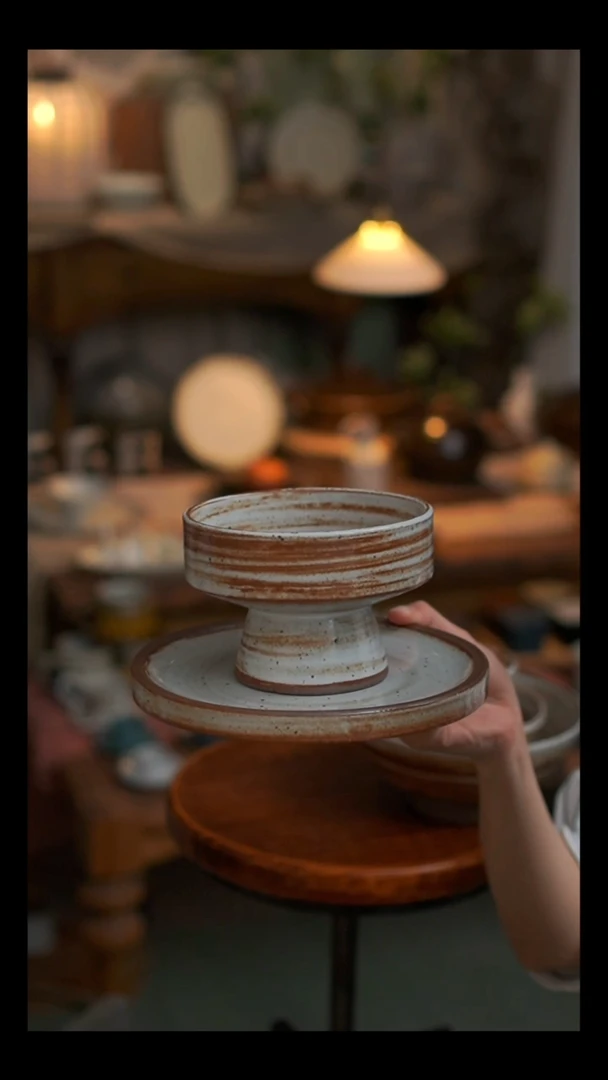 陶土听溪陶瓷工作室 盘1个碗1 个