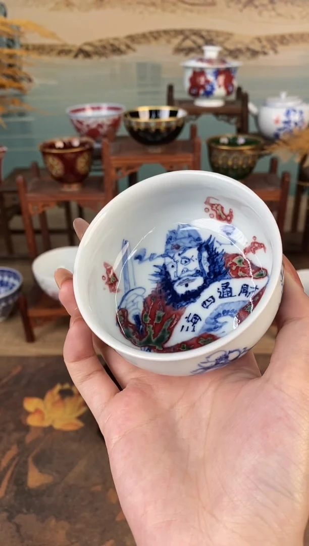 高温釉下景德镇手工手绘茶器15