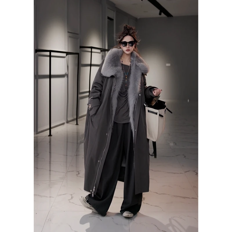 【思语】“原则” CC881001 新款进口芬兰狐狸毛獭兔毛皮草外套