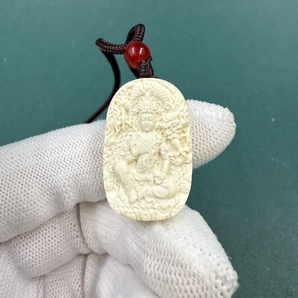 P71021天然猛犸牙大势至吊坠 支持鉴定假一罚四