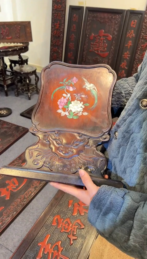 【闪购商品】非洲紫檀（红花梨）木雕牌匾37*32