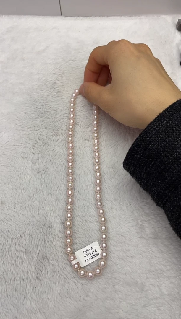 【闪购商品】海水珍珠项链银S925镶嵌AK7-7.5mm（多样性发一）