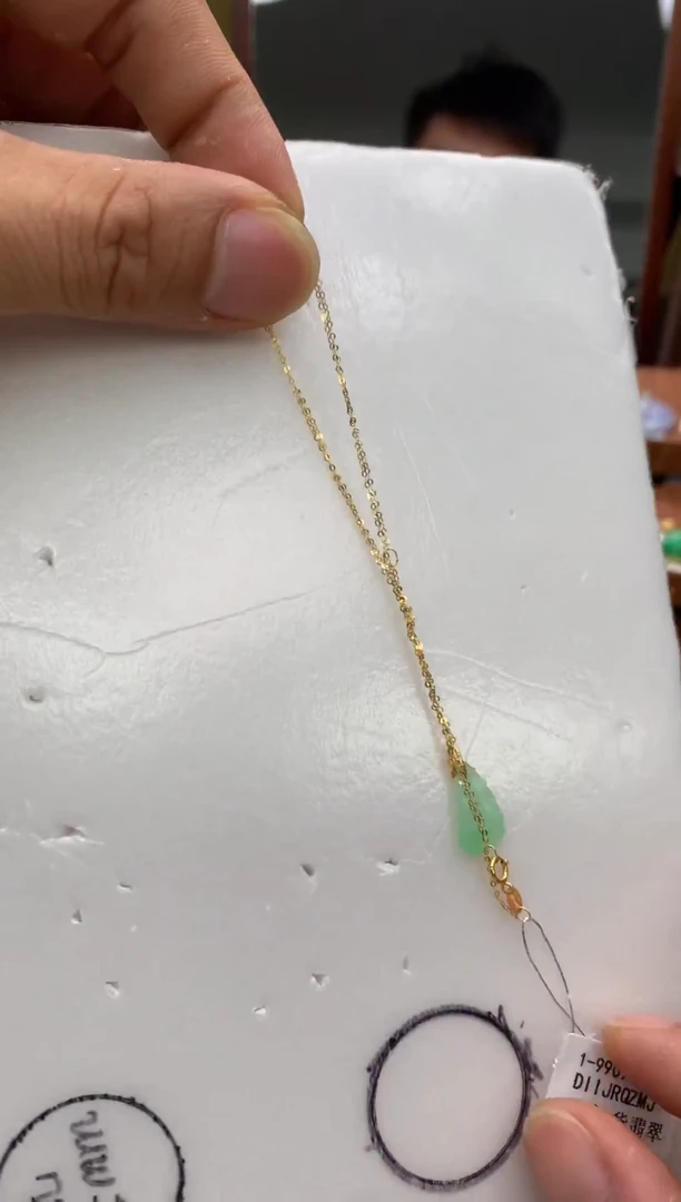 套链18K金镶嵌翡翠凤羽套链