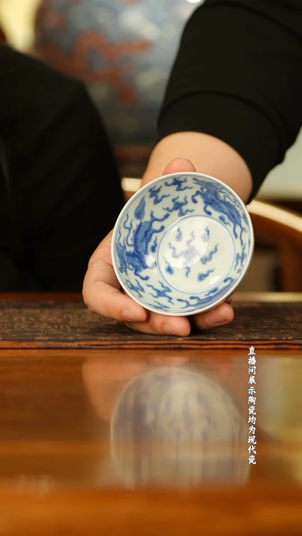 望月怀古麒麟宝相卧足杯