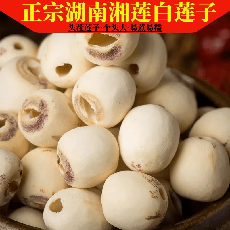 【头茬一级】湖南正宗湘莲【去芯莲子】500g饱满新鲜煮粥的莲子干货