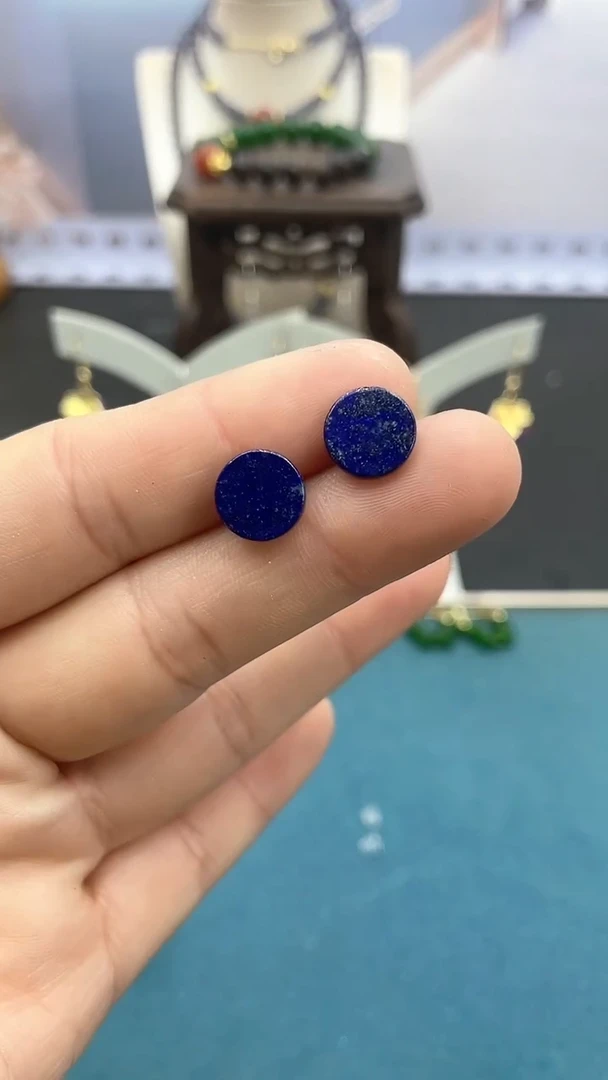 【闪购商品】青金石耳钉未镶嵌青金石耳钉