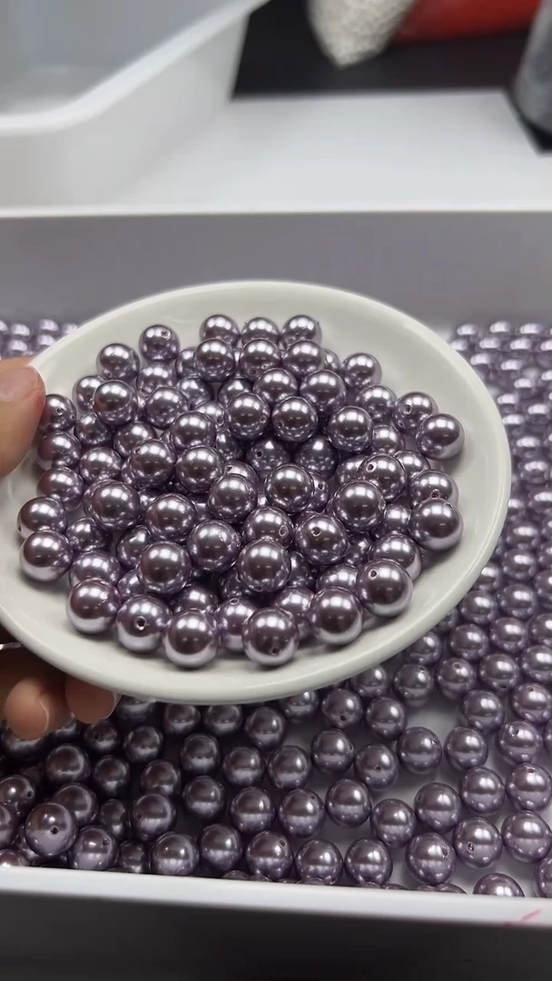未镶嵌颈饰拼合珍珠（马贝珠）w2261紫贝珠10mm*10颗